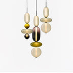 Pendant Light with Colored Glass Shade - Modern Ceiling Lamp