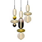 Pendant Light with Colored Glass Shade - Modern Ceiling Lamp