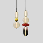 Pendant Light with Colored Glass Shade - Modern Ceiling Lamp