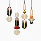 Pendant Light with Colored Glass Shade - Modern Ceiling Lamp