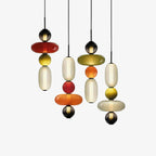 Pendant Light with Colored Glass Shade - Modern Ceiling Lamp