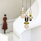 Pendant Light with Colored Glass Shade - Modern Ceiling Lamp