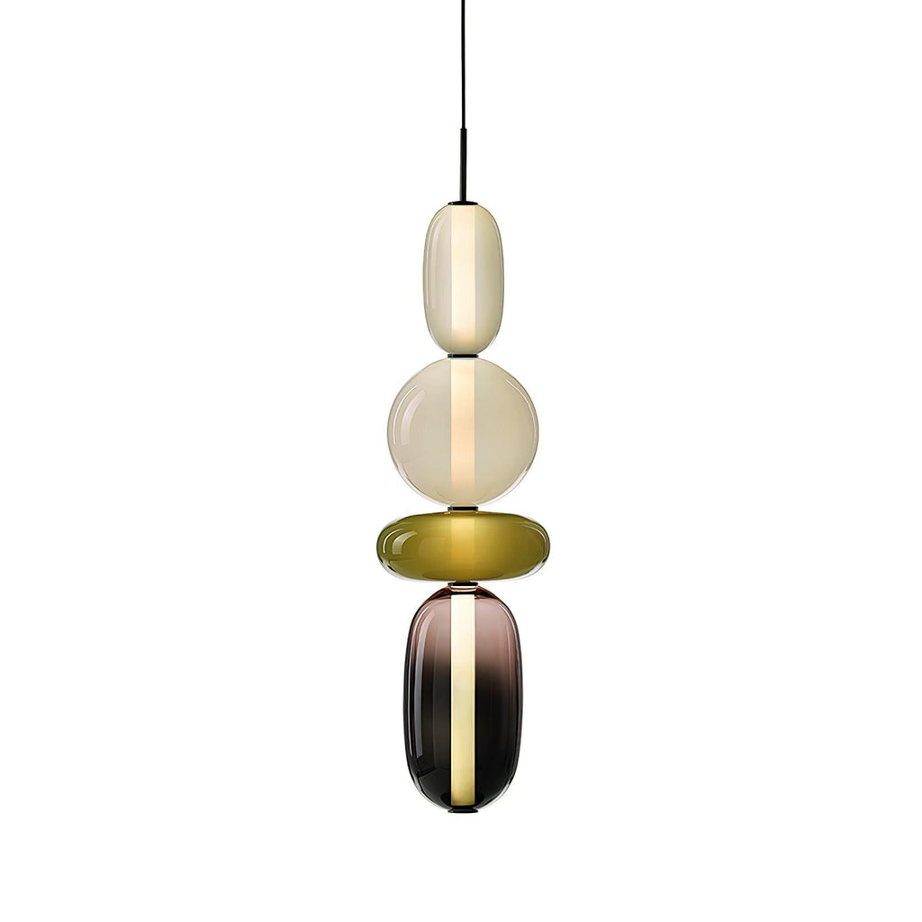 Pendant Light with Colored Glass Shade - Modern Ceiling Lamp