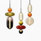 Pendant Light with Colored Glass Shade - Modern Ceiling Lamp