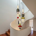Pendant Light with Colored Glass Shade - Modern Ceiling Lamp