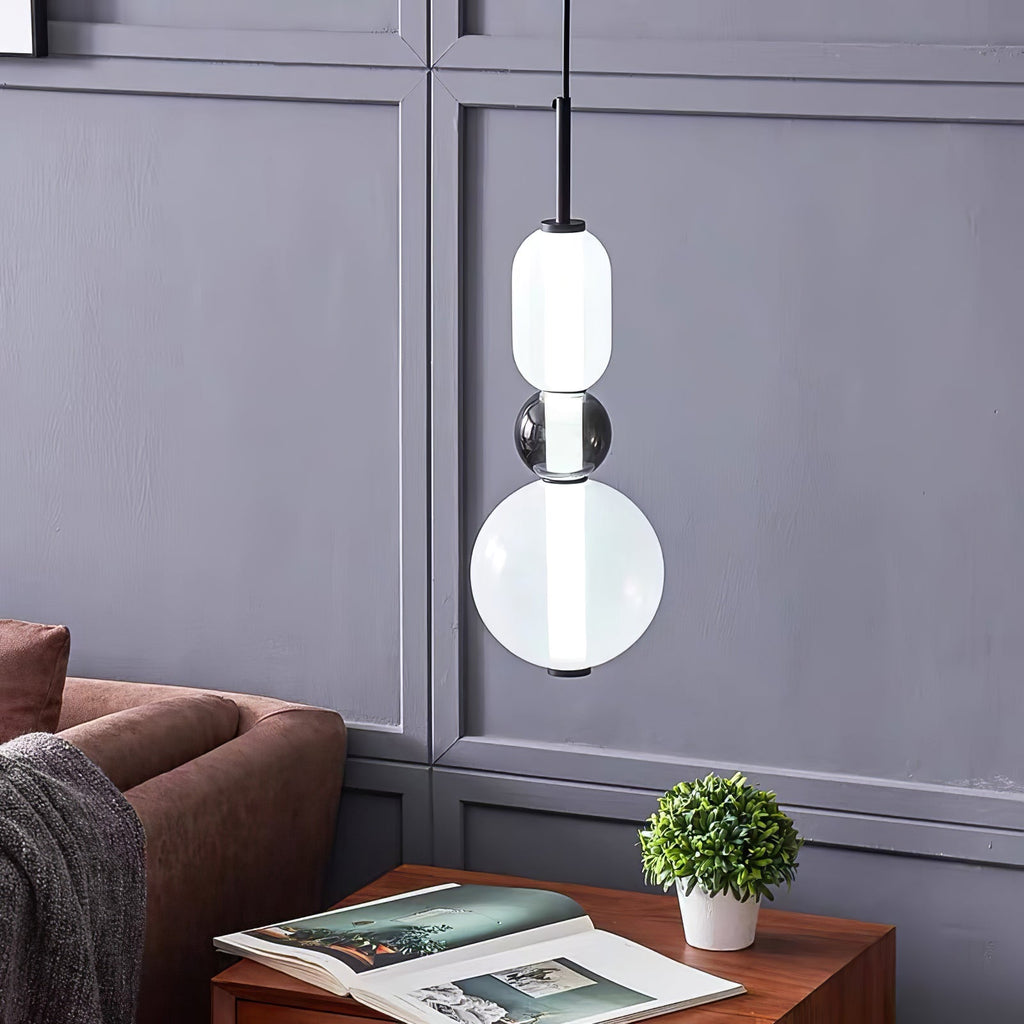 Pendant Light with Colored Glass Shade - Modern Ceiling Lamp