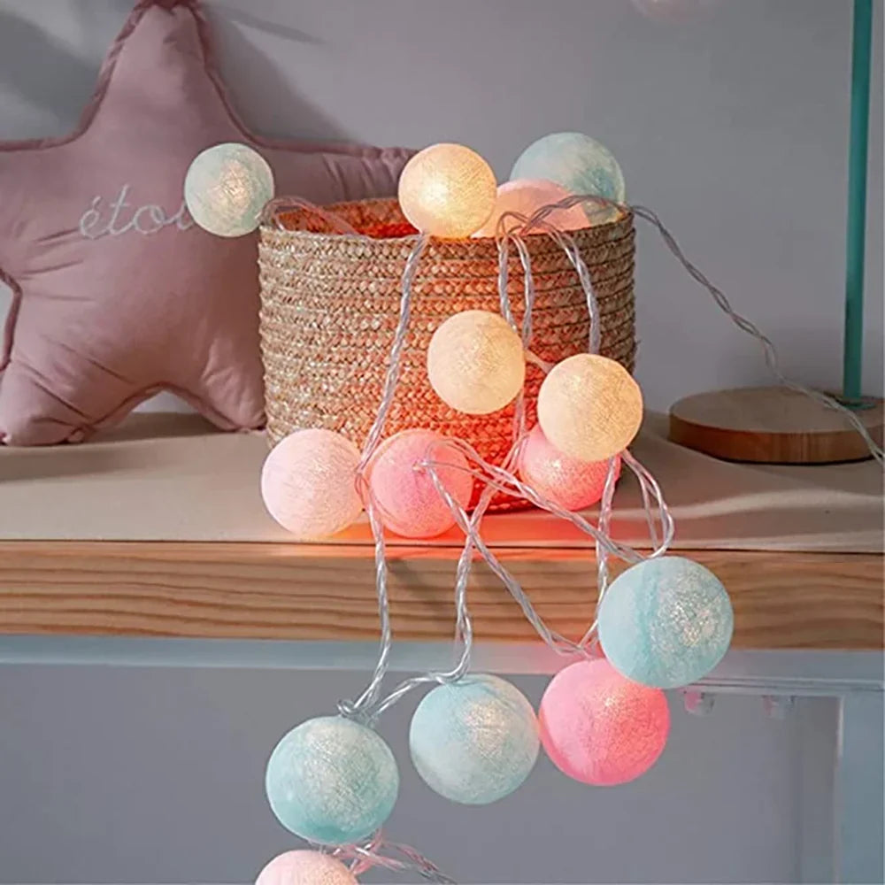 Cotton Light Ball Garland – Create Atmosphere and Warmth in Any Space