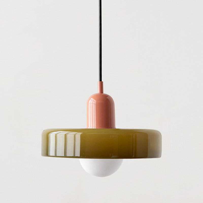 Colorful Bauhaus Pendant Light with Timeless Glass Design