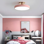 Round LED Semi-Flush Ceiling Light - Iron & Acrylic, Dimmable