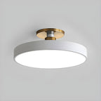 Round LED Semi-Flush Ceiling Light - Iron & Acrylic, Dimmable