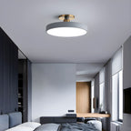 Round LED Semi-Flush Ceiling Light - Iron & Acrylic, Dimmable