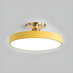 Round LED Semi-Flush Ceiling Light - Iron & Acrylic, Dimmable