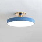 Round LED Semi-Flush Ceiling Light - Iron & Acrylic, Dimmable