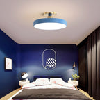 Round LED Semi-Flush Ceiling Light - Iron & Acrylic, Dimmable