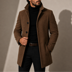 Men's Winter Coat with Stand Collar, Tailored Fit