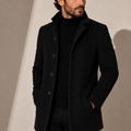 Men's Winter Coat with Stand Collar, Tailored Fit