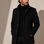 Men's Winter Coat with Stand Collar, Tailored Fit