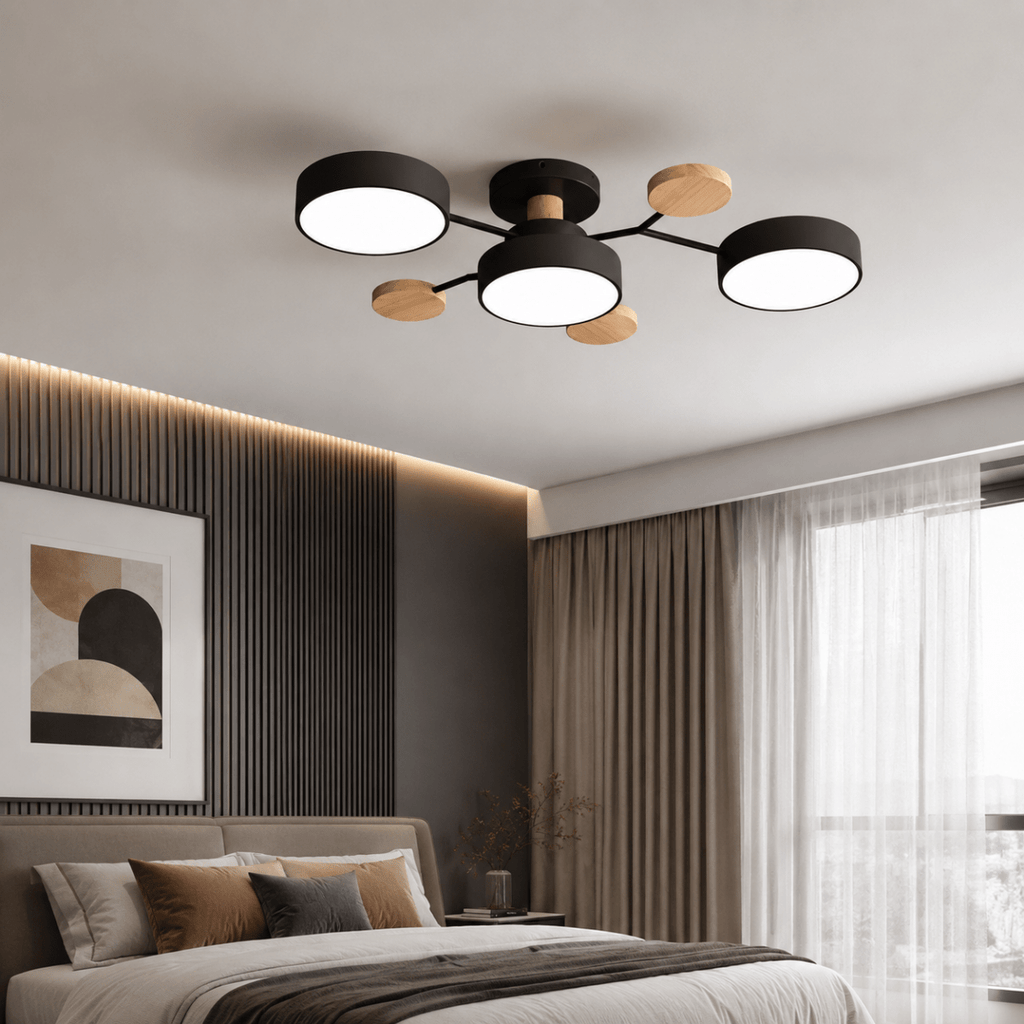 Round LED Ceiling Light - Modern Minimalist Design with Multiple Heads