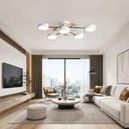 Round LED Ceiling Light - Modern Minimalist Design with Multiple Heads