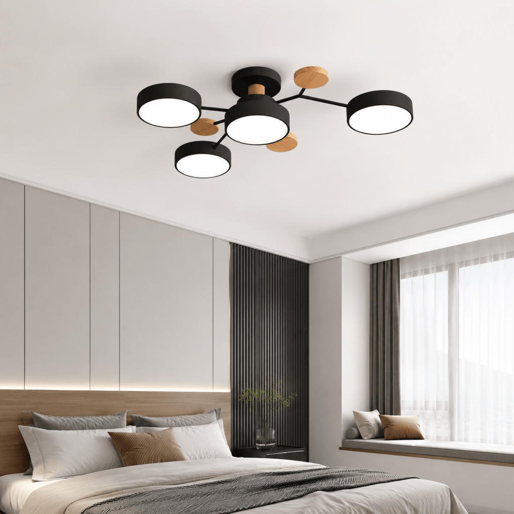 Round LED Ceiling Light - Modern Minimalist Design with Multiple Heads