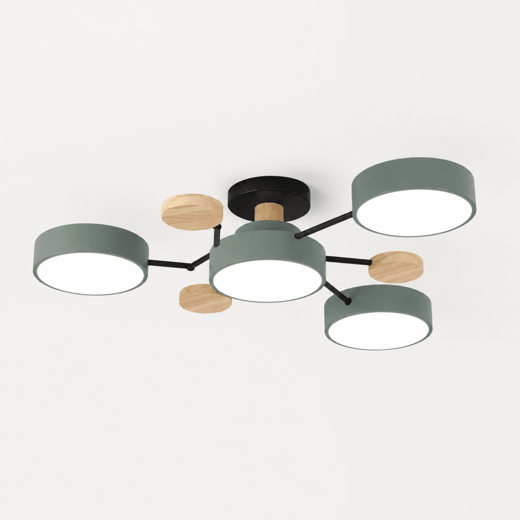 Round LED Ceiling Light - Modern Minimalist Design with Multiple Heads