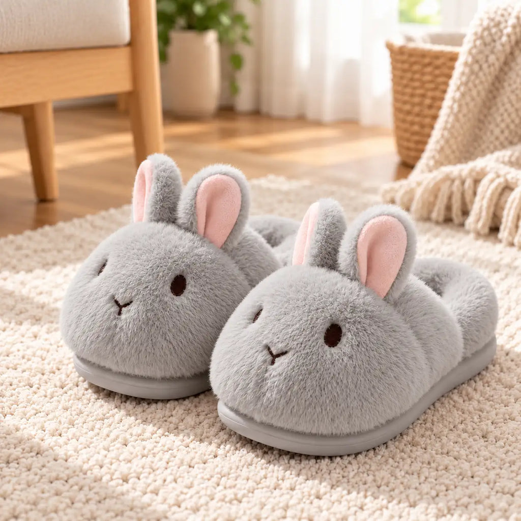 Ladies Slippers Plush Cushioned Sole Non-Slip