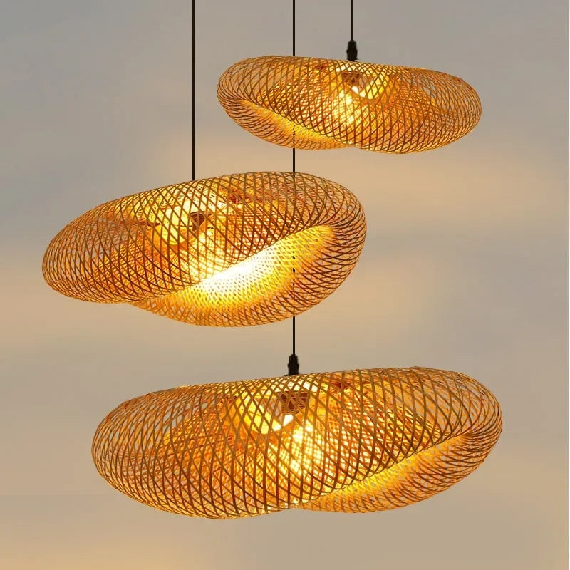 Handmade Bamboo Pendant Light – Natural Scandinavian Design Hanging Lamp