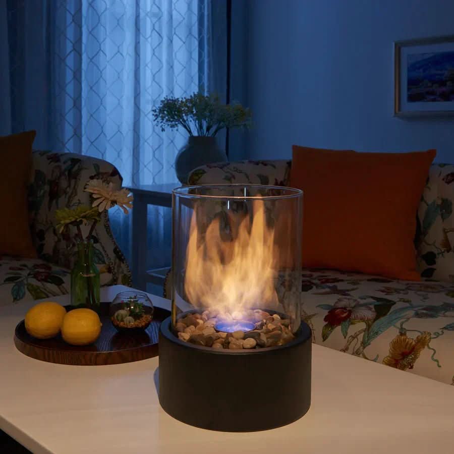 COSYFLAME – Modern Tabletop Fireplace with Real Flames and Smokeless Bioethanol Combustion