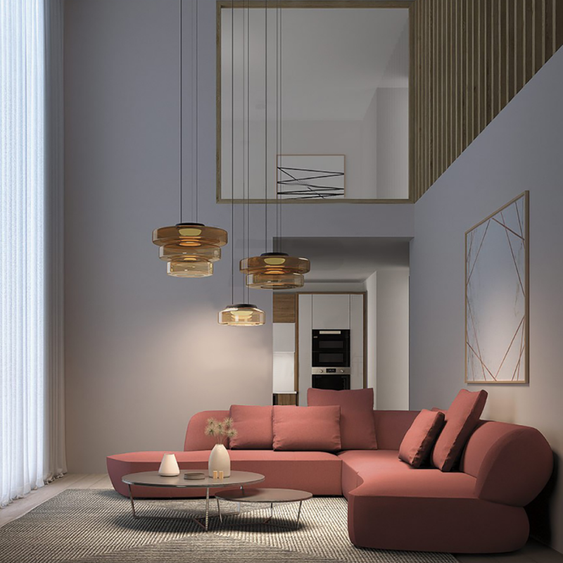 BauhausGlow – Glass Pendant Lamp in Bauhaus Style with Warm Lighting & Modern Design