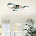 Round Iron Semi-Flush Ceiling Light - LED Chandelier Fixture