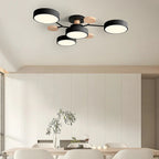 Round Iron Semi-Flush Ceiling Light - LED Chandelier Fixture