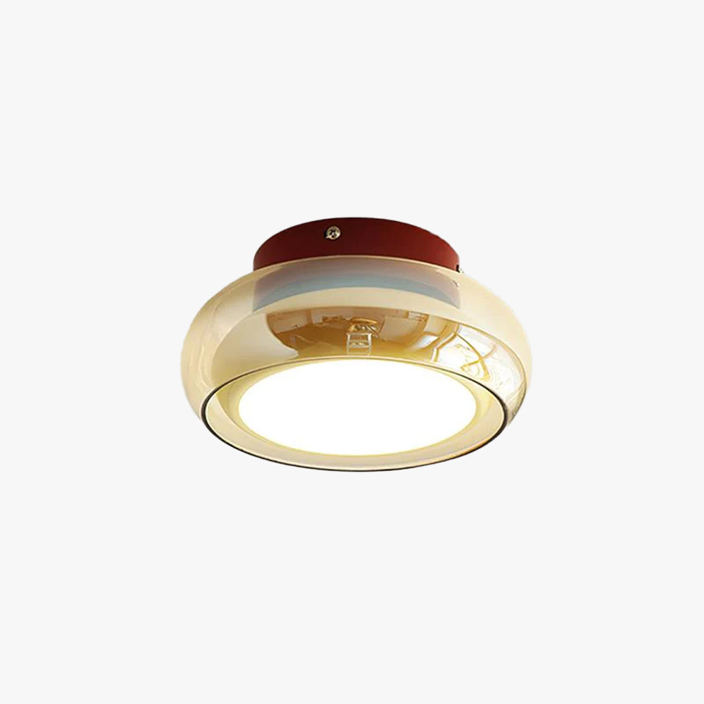 Retro Glass Flush Mount Ceiling Light with Integrated LED