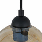 Industrial 4-Light Amber Pendant Lamp for Dining Room, Living Room or Office