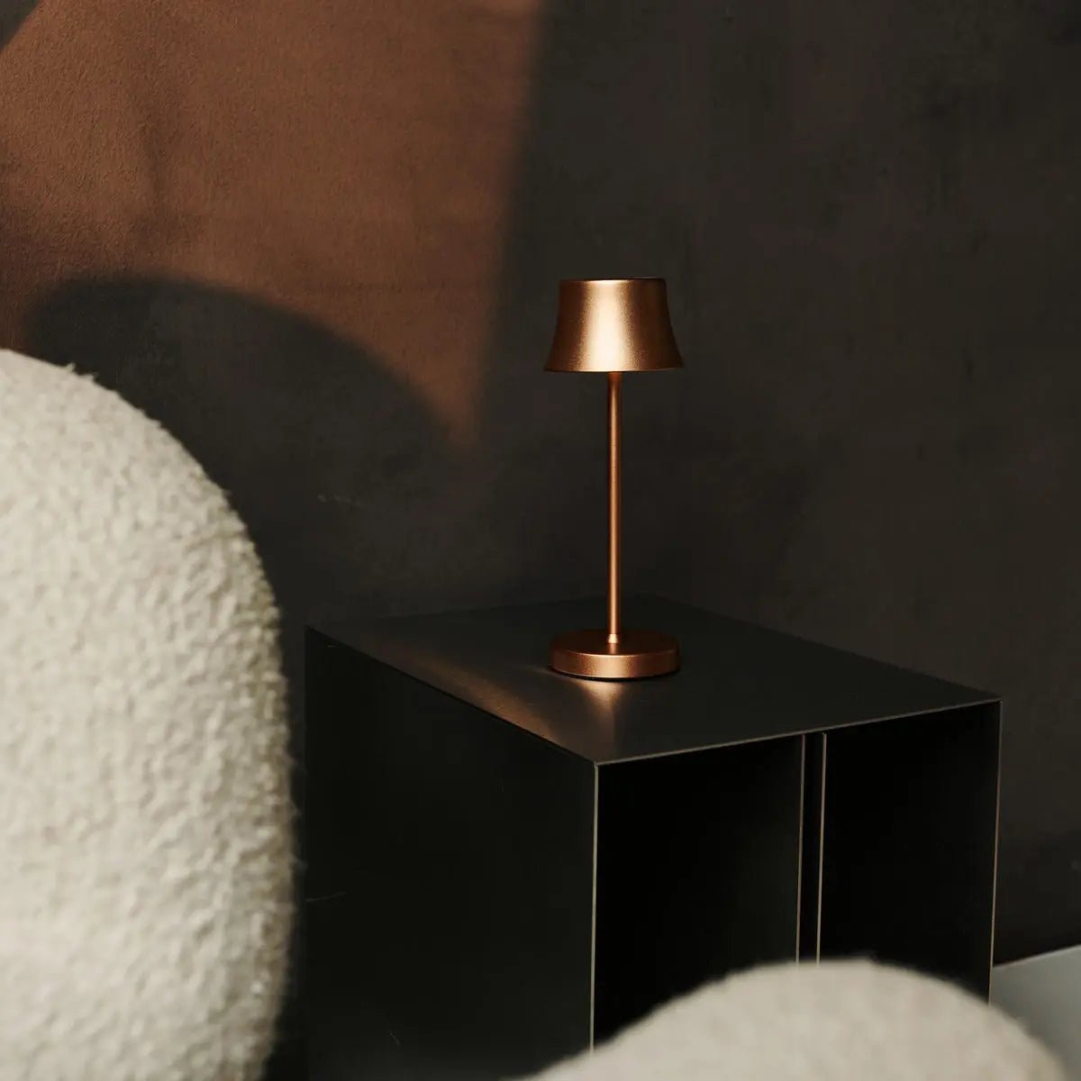 The Pipe Mini Copper Rechargeable Table Lamp | Cordless Rechargeable, Dimmable & 3 Light Modes
