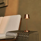 The Pipe Mini Copper Rechargeable Table Lamp | Cordless Rechargeable, Dimmable & 3 Light Modes