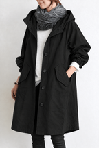 Women's Waterproof Trench Coat with Hood – Spring & Autumn Jacket