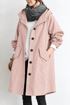 Women's Waterproof Trench Coat with Hood – Spring & Autumn Jacket
