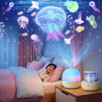 Kids' Night Light & Projector 2-in-1 – Star Sky & Ocean Scenes