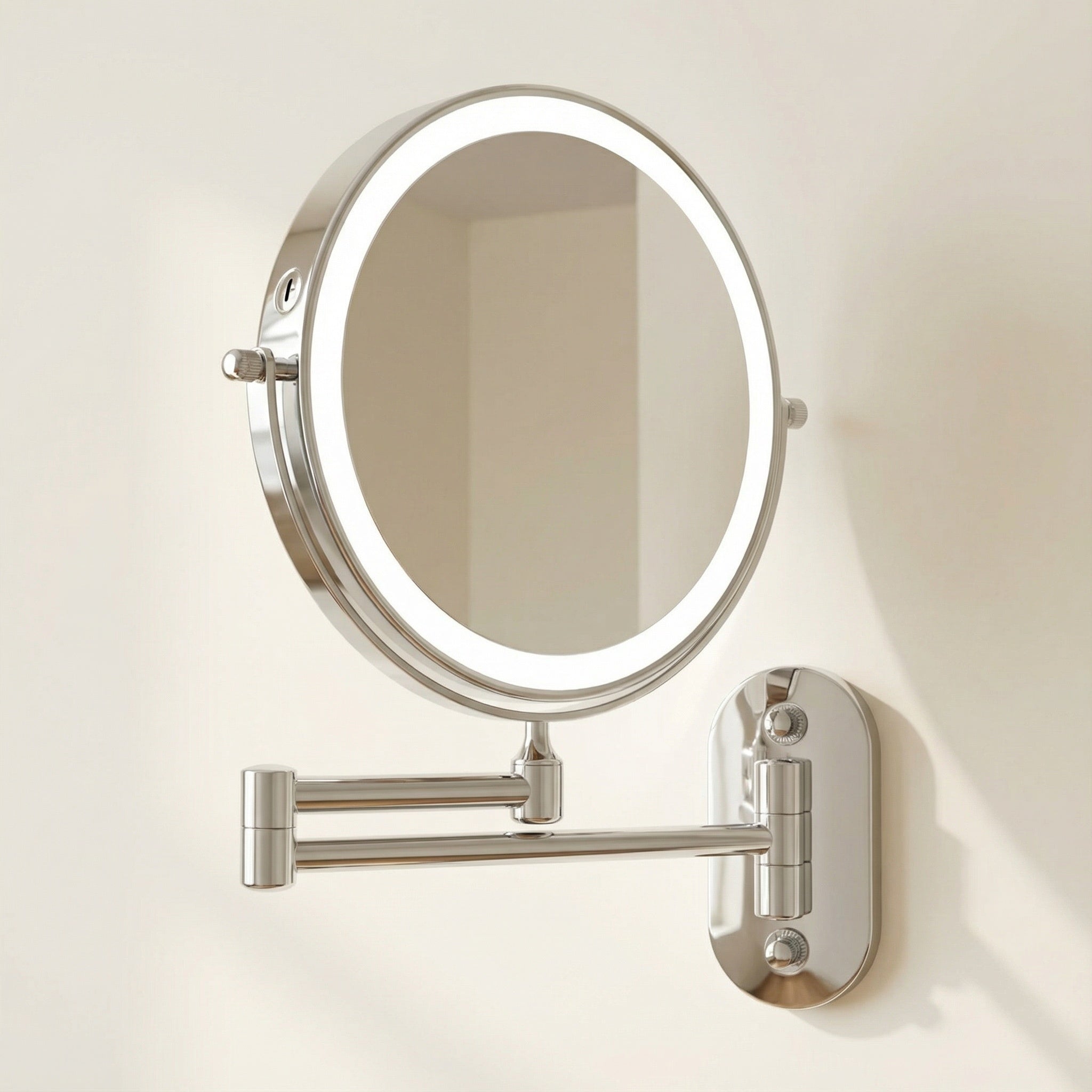 LED Magnifying Mirror – Rechargeable with 3 Light Modes & Wall Mounting