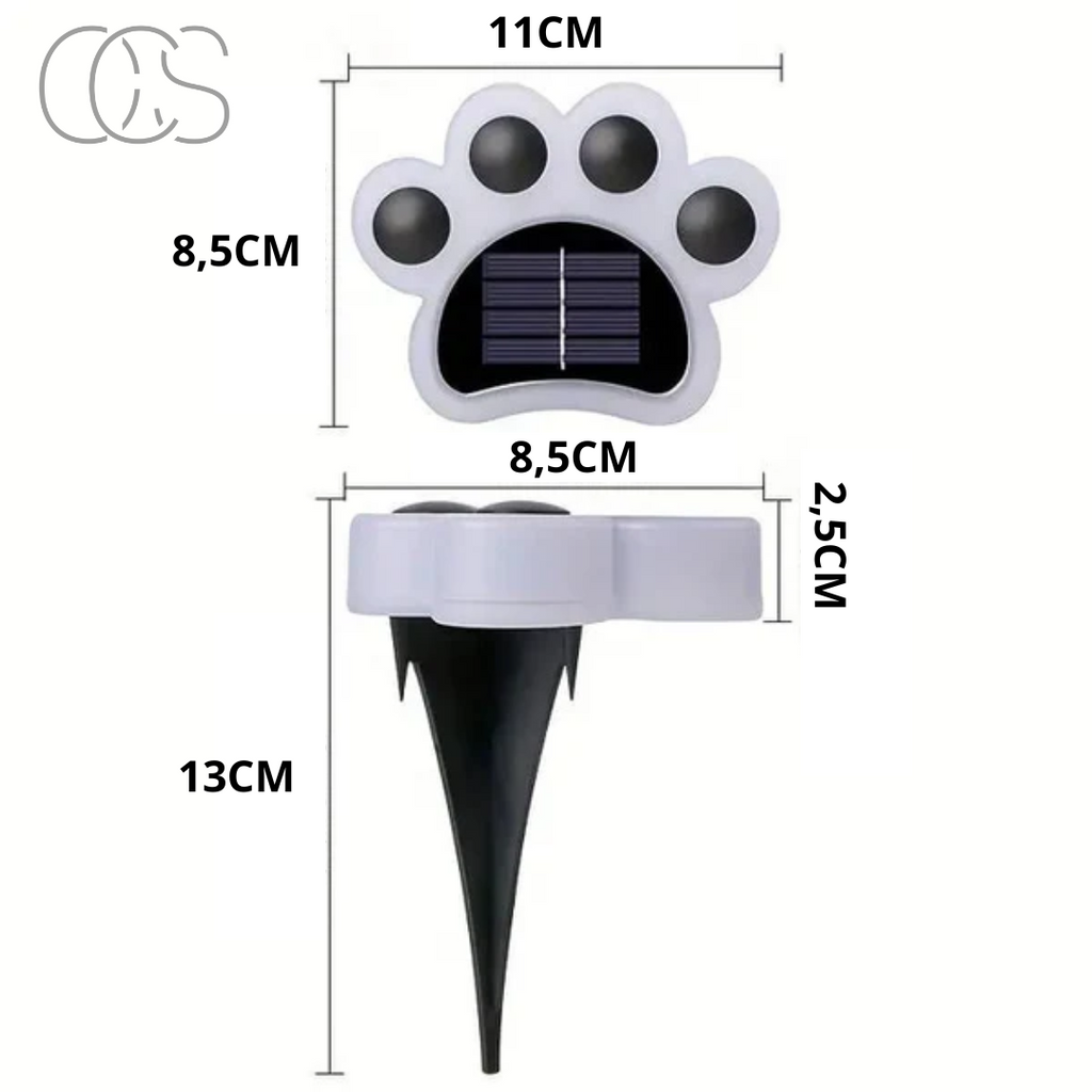 Solvi Paw | Solar-Powered LED Garden Lights in Paw Shape with Ground Stake
