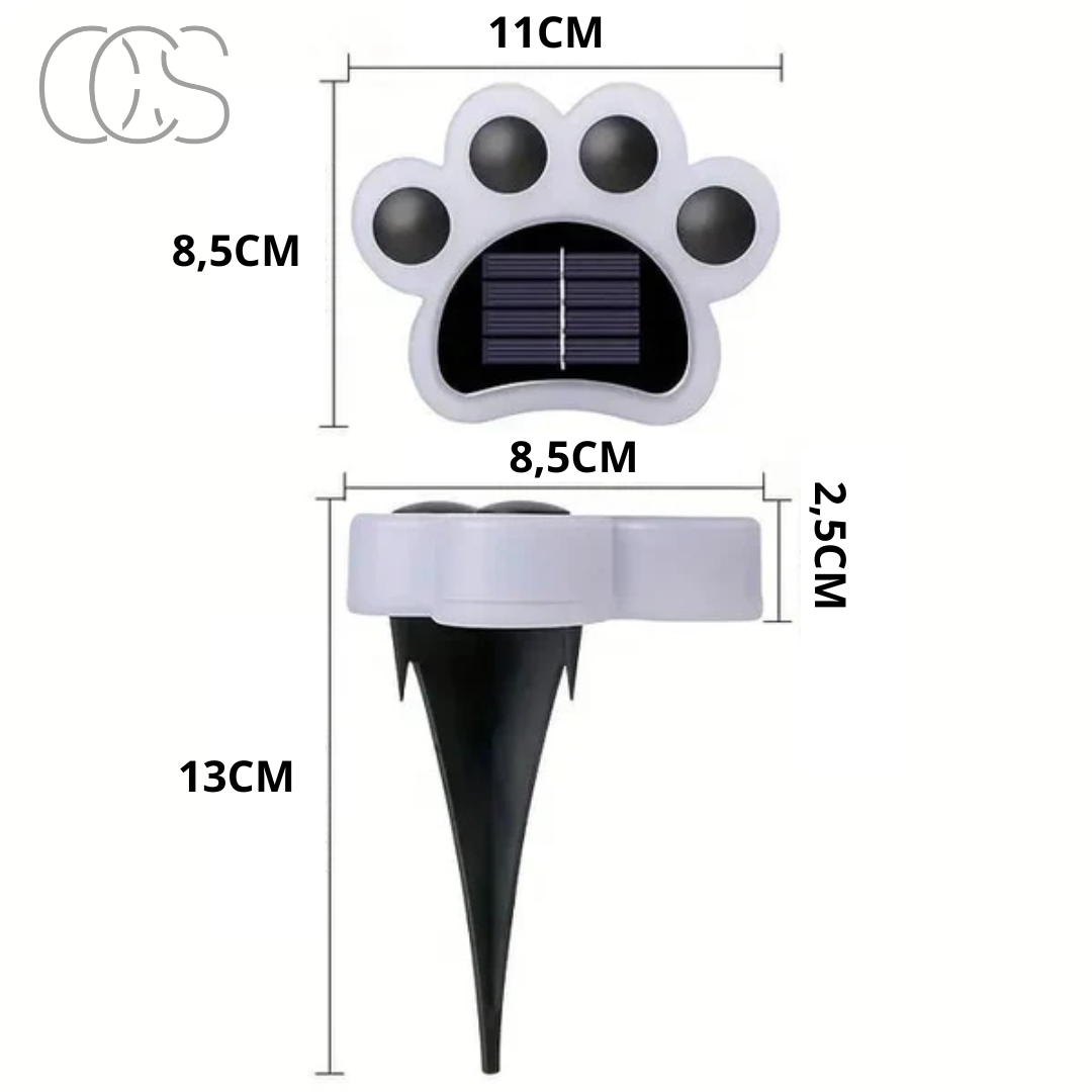 Solvi Paw | Solar-Powered LED Garden Lights in Paw Shape with Ground Stake