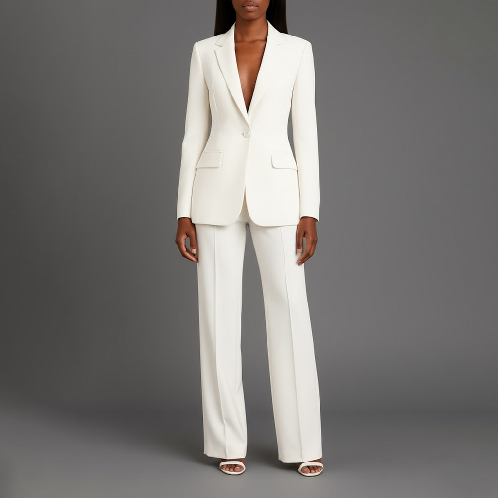 Women's Suits Tailored Long Blazer and Trousers Set