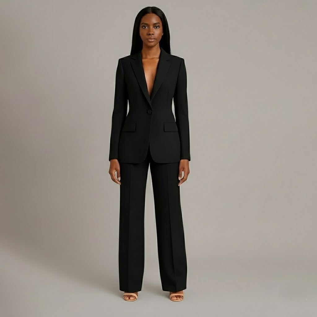 Women's Suits Tailored Long Blazer and Trousers Set