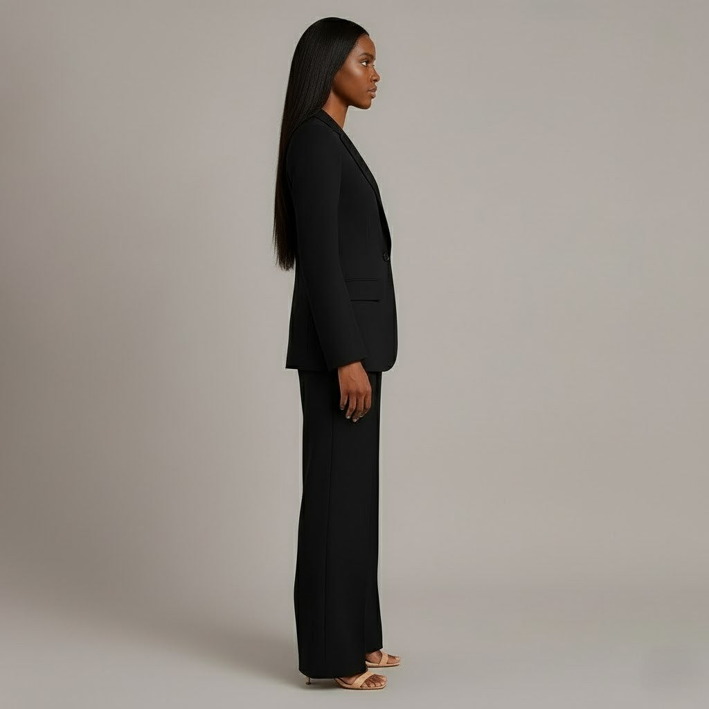 Women's Suits Tailored Long Blazer and Trousers Set