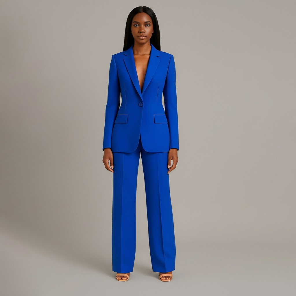 Women's Suits Tailored Long Blazer and Trousers Set