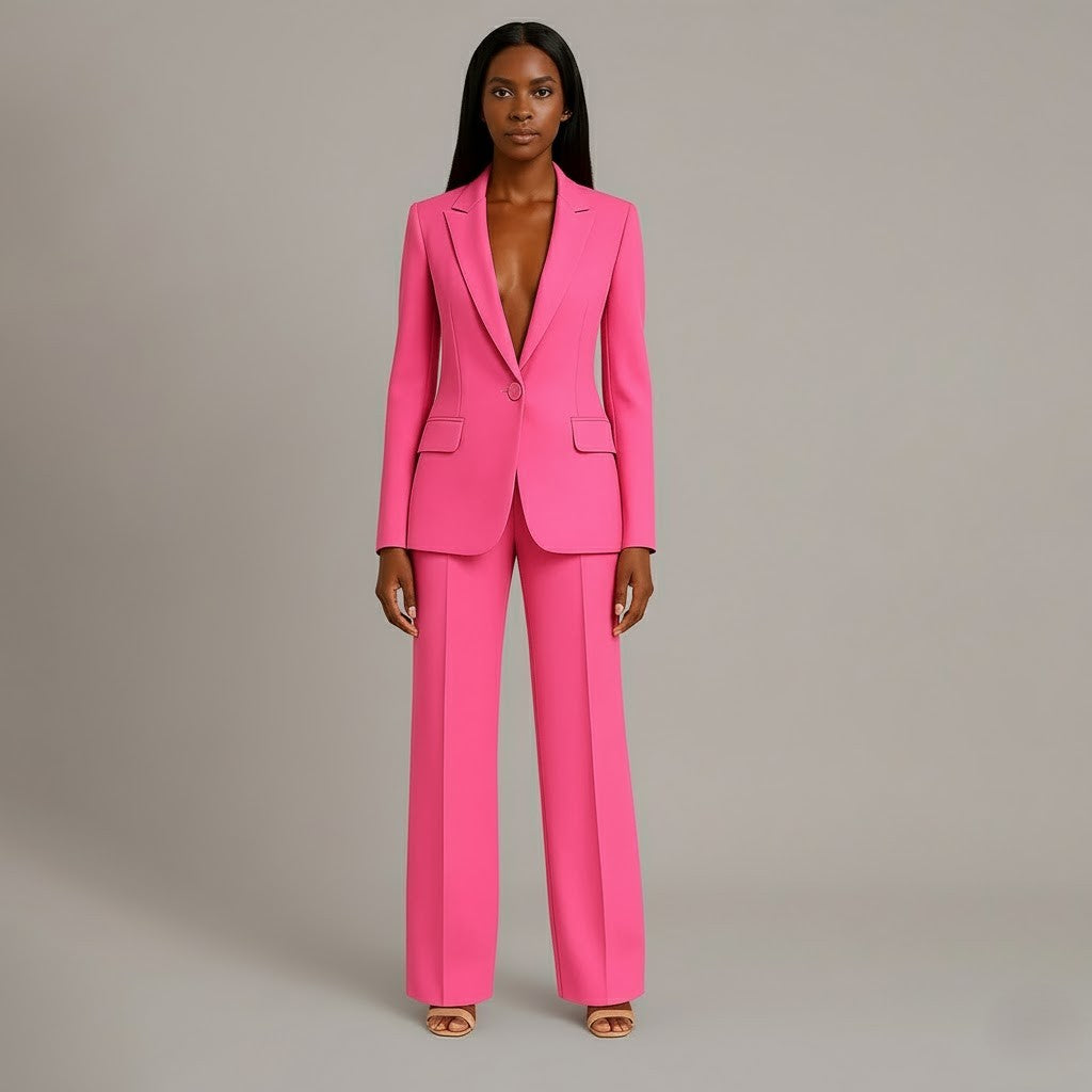 Women's Suits Tailored Long Blazer and Trousers Set