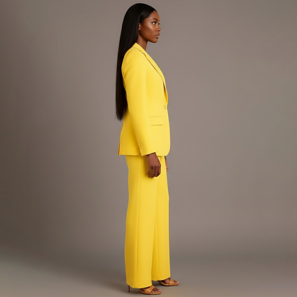 Women's Suits Tailored Long Blazer and Trousers Set