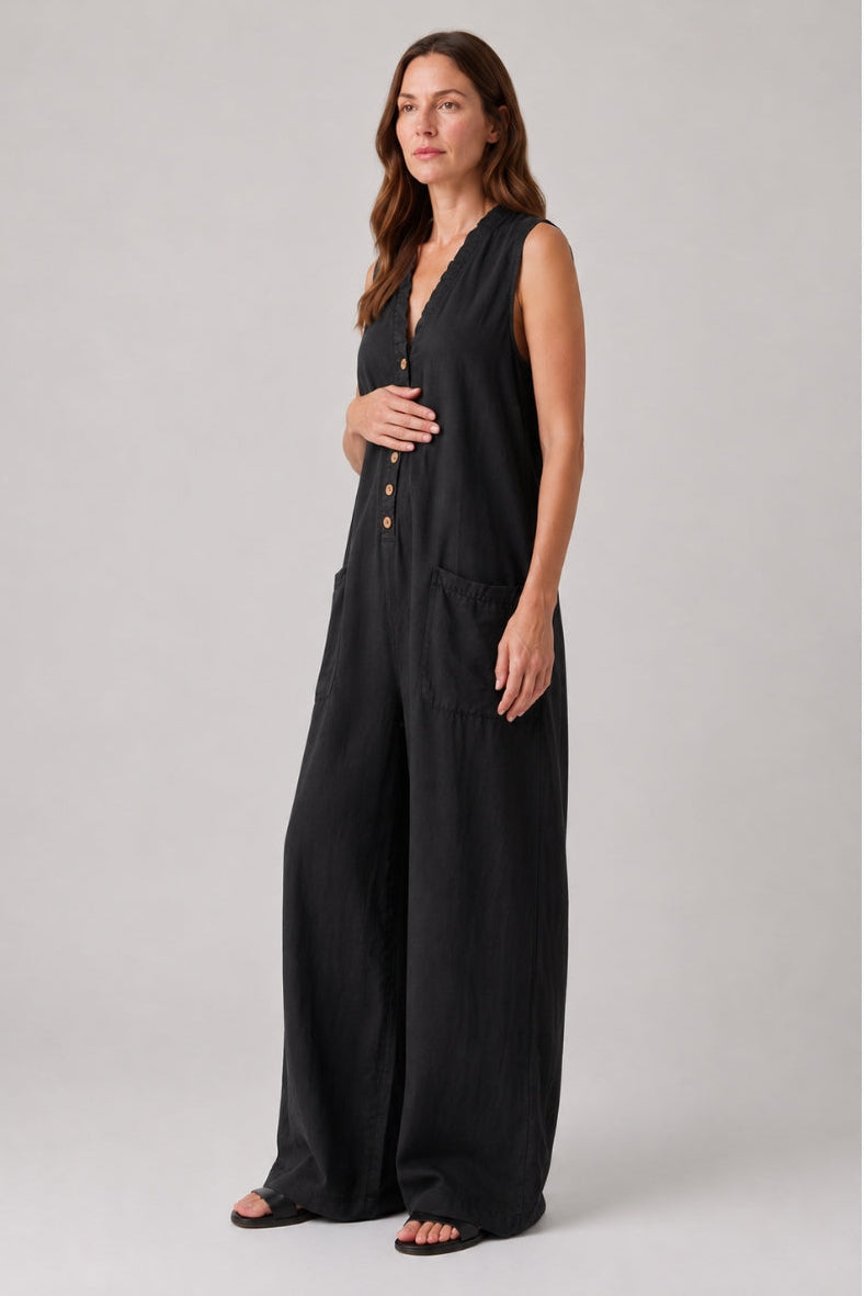Women's Maternity Jumpsuit Relaxed Stretch Fit with Pockets