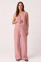 Women's Maternity Jumpsuit Relaxed Stretch Fit with Pockets
