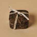 Fi Coaster Set Square Marble Emperador Dark